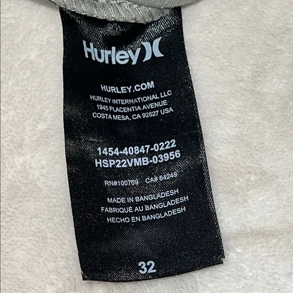 Hurley Men’s Sage  Green Cotton Blend Flat Front Shorts Casual Cut SZ 32 - Picture 8 of 10